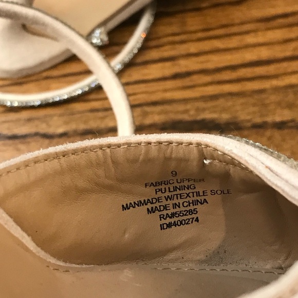 Express Women's Chic Cream and Silver Strappy Heels - Picture 2 of 5